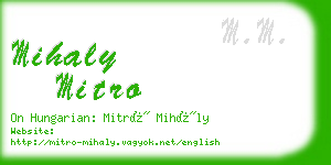 mihaly mitro business card
